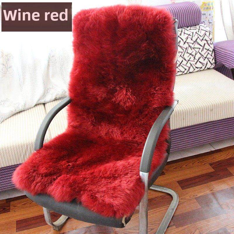 纯羊毛老板椅坐垫电脑椅垫子带靠背连体办公椅加厚椅垫一体冬季