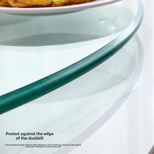 新型家庭餐桌加厚钢化玻璃转盘圆形餐桌特殊转盘桌面旋转与基地