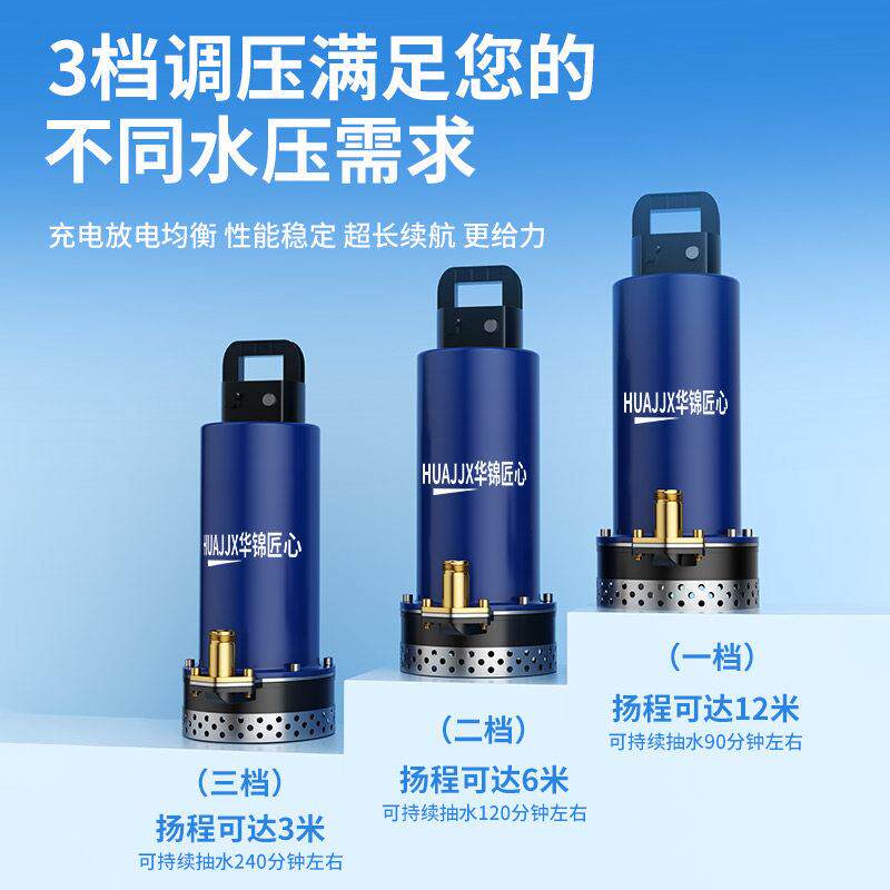 充电式潜水泵无线遥控农用家用浇水灌溉神器电动水泵大功率抽水泵