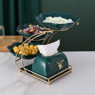 北欧轻奢风水果盘子客厅茶几家用ins网红零食糖果点心多层干果盘