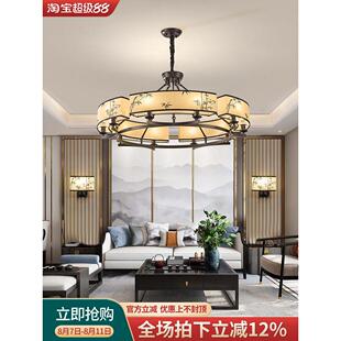 宋式美学客厅吊灯新中式禅意设计师彩绘主灯酒店餐厅包厢包间吊灯