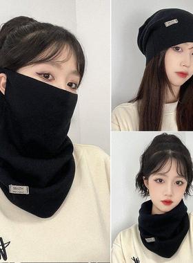 围脖冬季女韩版百变挂耳面罩保暖护颈脖套百搭围巾加厚防风寒口罩