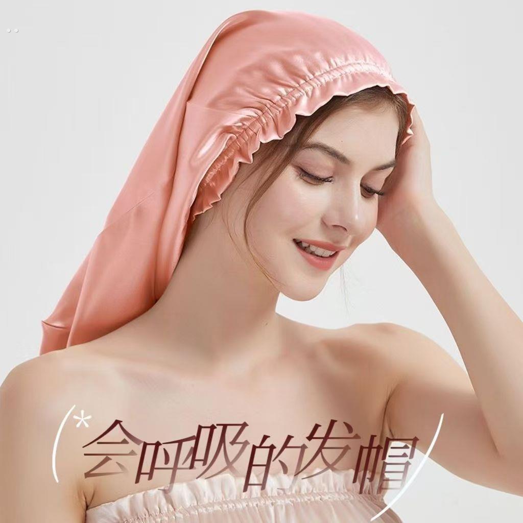 爆款仿真丝睡觉助眠帽长款睡帽睡觉专用帽月子帽养护发掉发收集帽