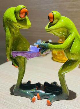 淄博琉璃搞怪琉璃青蛙瑜伽蛙电视机柜酒柜办公室工位摆件毕业礼物