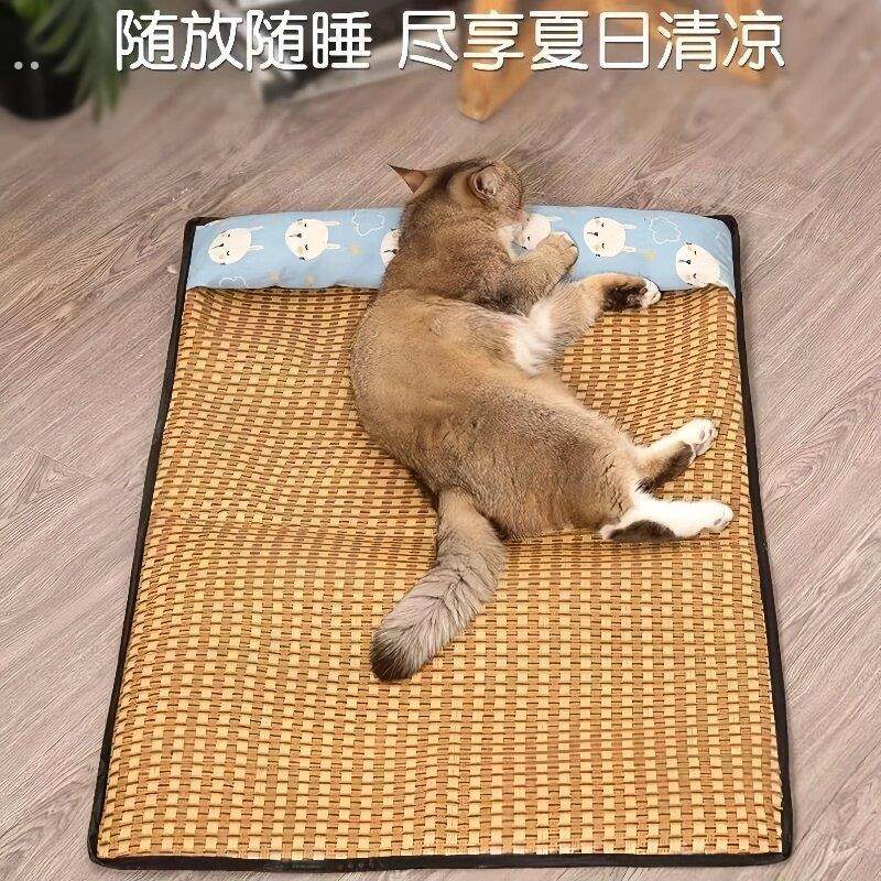 猫窝夏天通用凉席可拆耐抓耐磨洗猫咪夏日沙发狗窝床垫降温专用