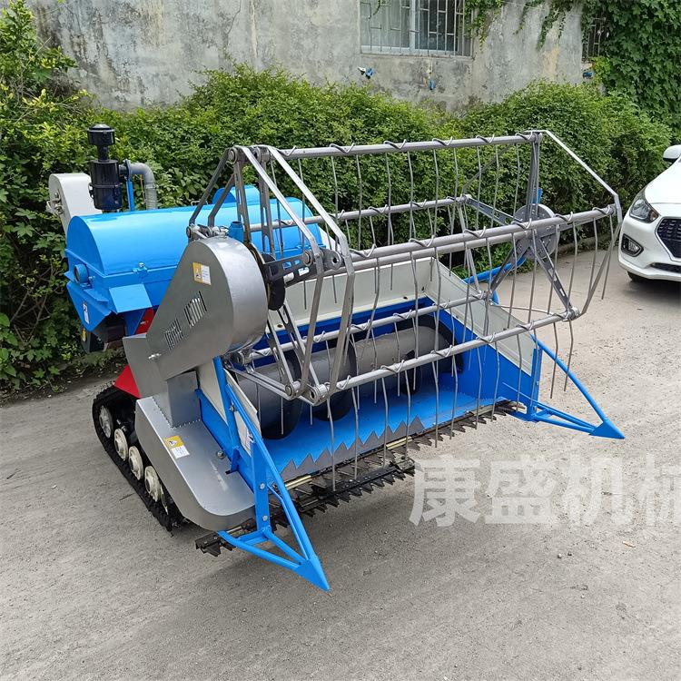 山区水稻收获机 柴油电启动自走式小型履带联合收割机割稻谷