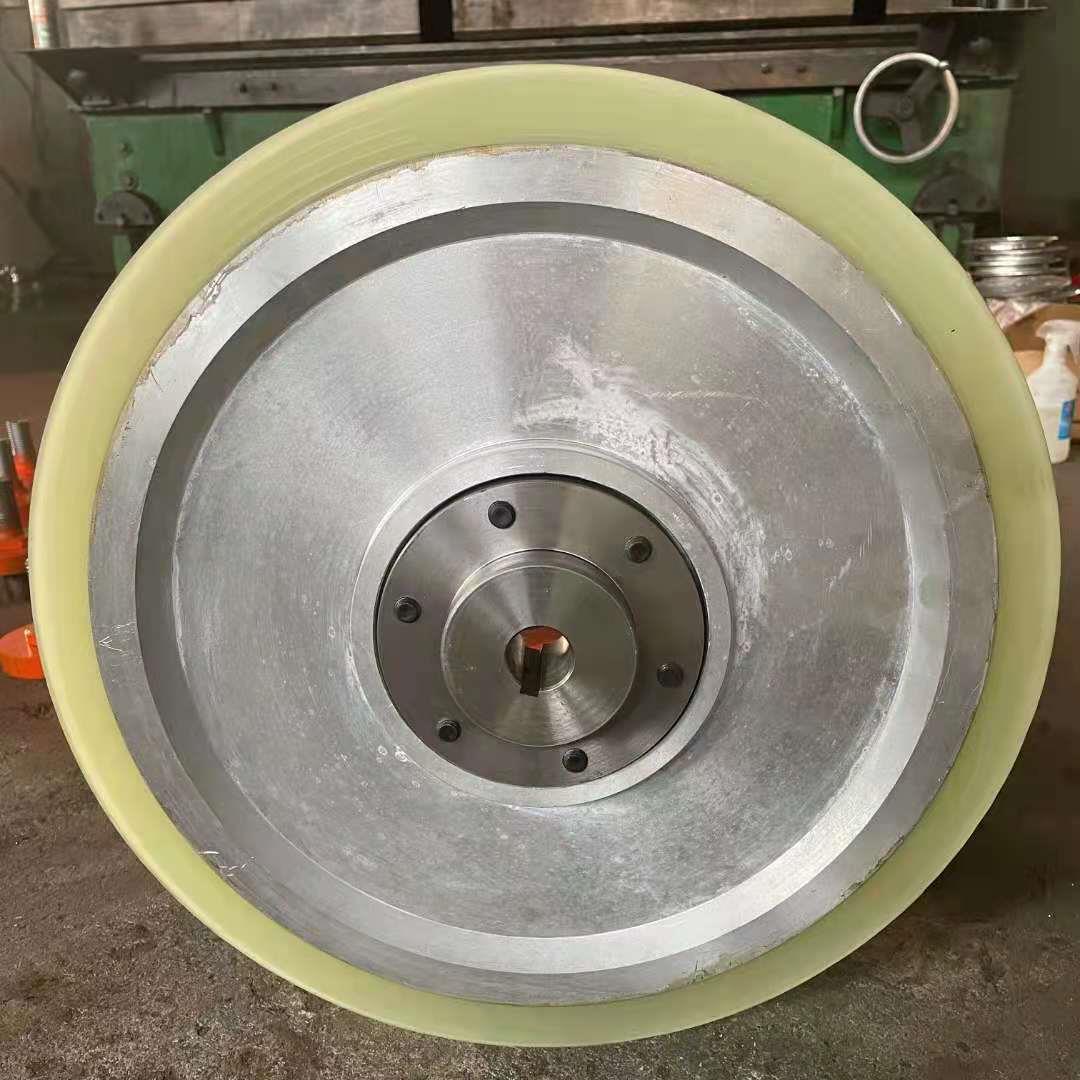 绳锯机导向轮发泡陶瓷设备配件多槽挂胶铝轮4毫米绳锯切割异型