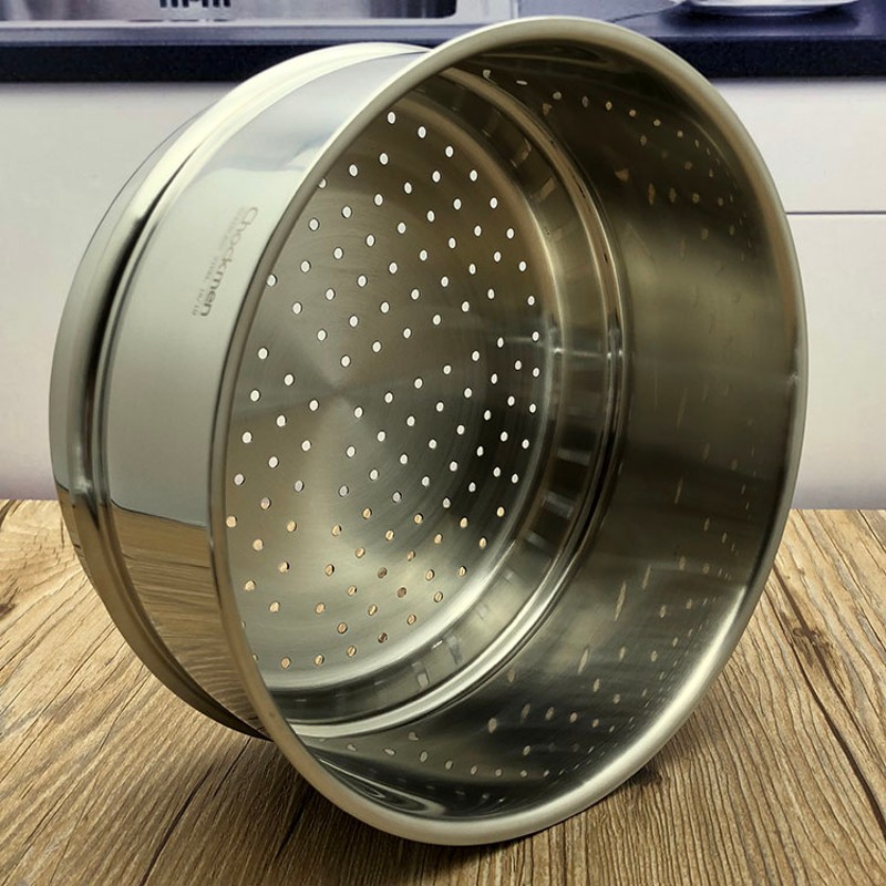 出口18/10不锈钢加厚小奶锅蒸锅蒸笼蒸架蒸格蒸屉16/18/20/24CM