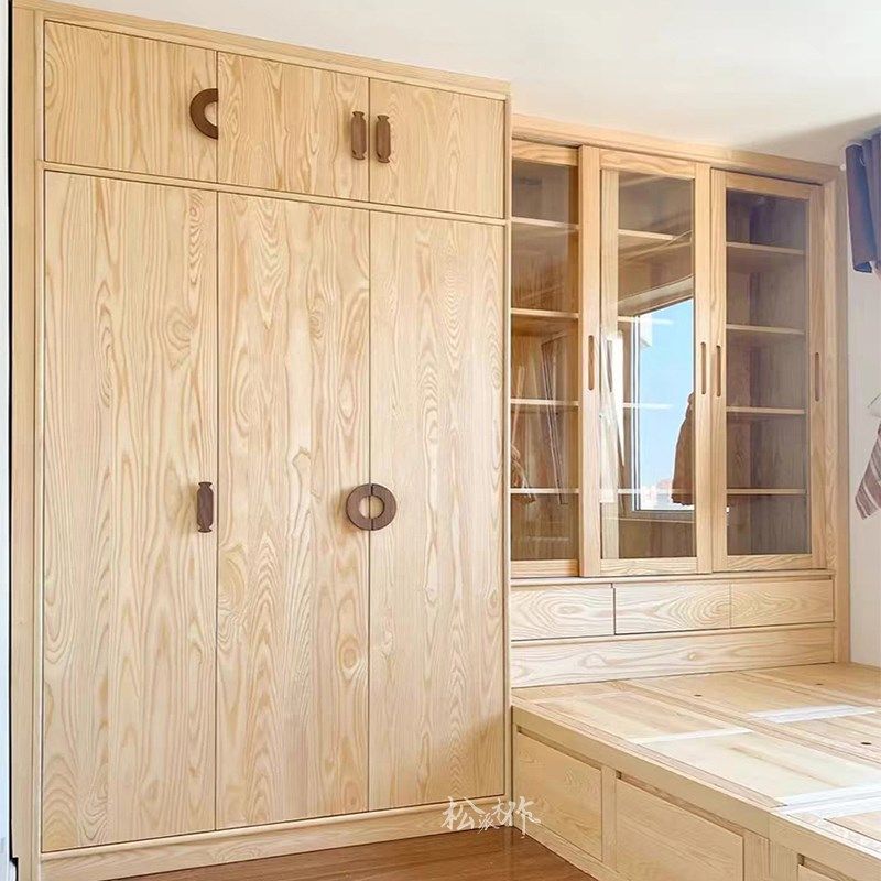 实木全屋卧室衣帽间整体订做红橡樱桃桃家具工厂