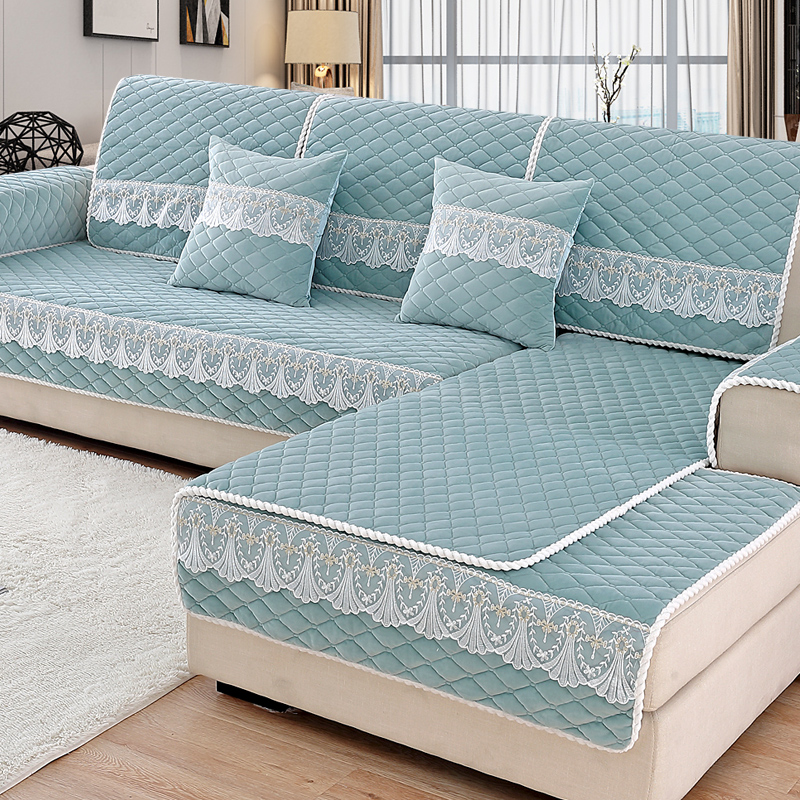 沙发垫冬季防滑短毛绒现代加厚贵妃坐垫子靠背巾全包罩全盖