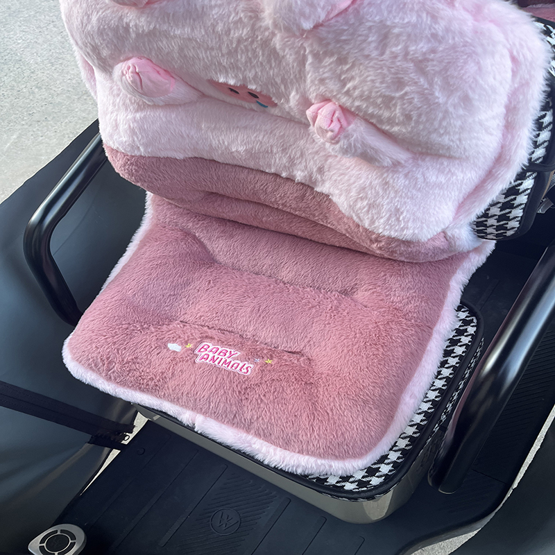 三轮车冬季坐垫电动三轮车坐垫冬季加厚加绒电动四轮车靠背椅垫子