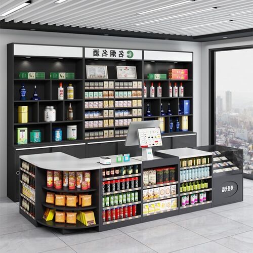 超市便利店收银台展示柜烟酒柜烟柜柜转角柜货架