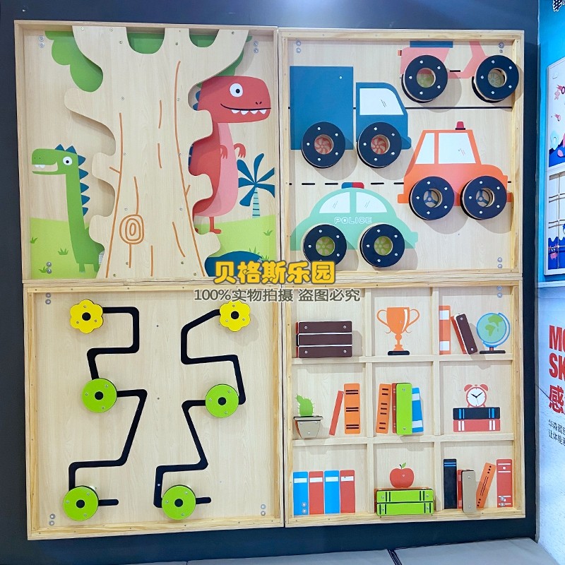 幼儿园室内儿童攀爬墙板建筑城堡题感统设备木制攀爬墙