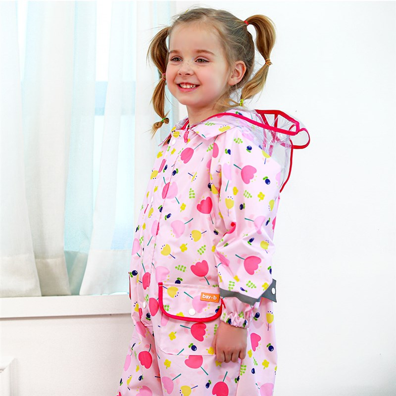 byb 韩版儿童雨衣小孩大檐帽防水雨披男童女童小学生宝宝幼儿园