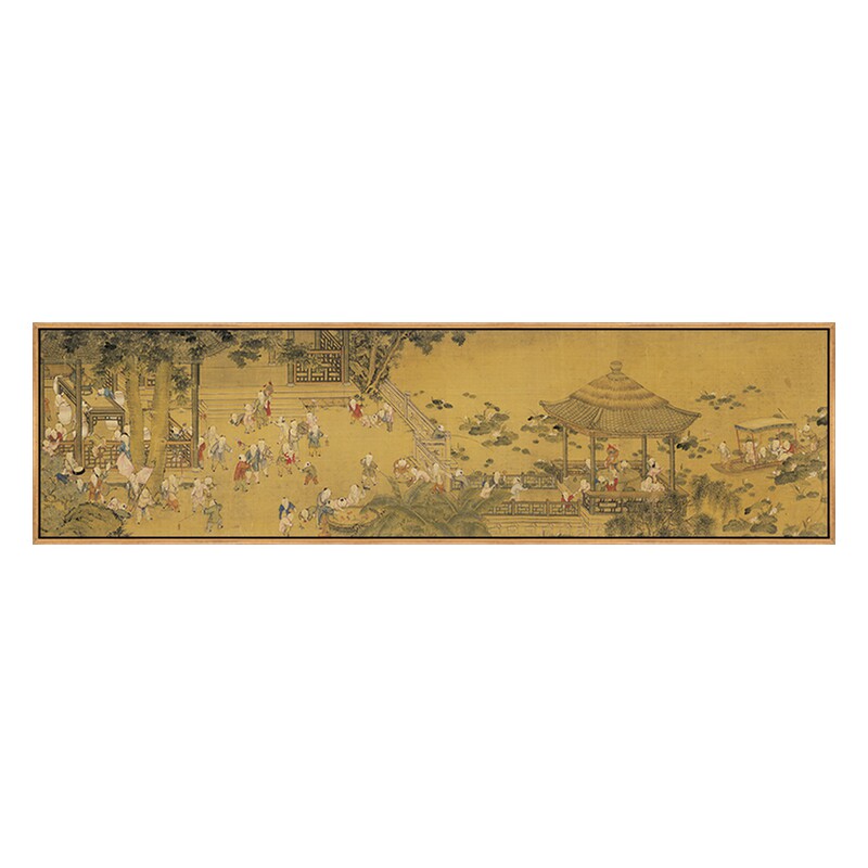 冷枚百子图挂画新客厅背景墙壁饰画卧室床画书房国画横幅