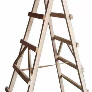 成都实木人字梯侧梯木制梯家用装修木工工程走梯新木梯加厚