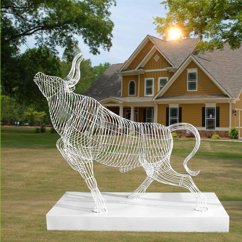 售楼部酒店室内铁艺镂空牛雕塑商场工艺品装饰小品定制,家居饰品,落地摆件,淘宝优惠券,粉丝福利购,淘宝优惠卷