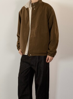 233UNIT美式休闲双面穿立领工装夹克男宽松休闲百搭巴恩风外套潮