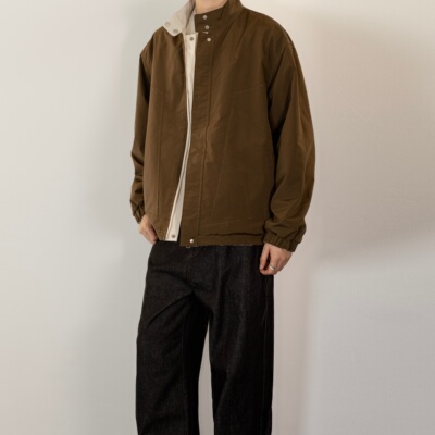 巴恩风双面穿立领工装夹克男