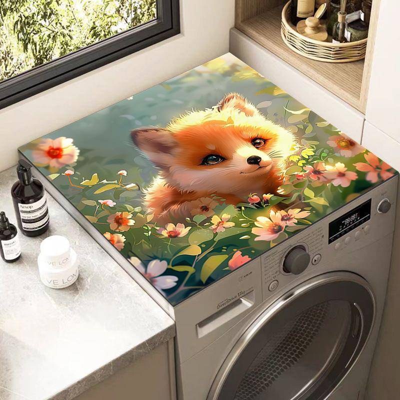 滚筒洗衣机盖垫硅藻泥防尘垫烘干机防晒罩垫冰箱防尘盖布台面垫子