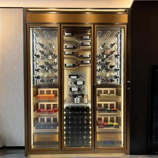 不锈钢恒温酒柜红酒柜洋酒柜酒架雪茄柜白酒柜酒窖定制欧式展示柜