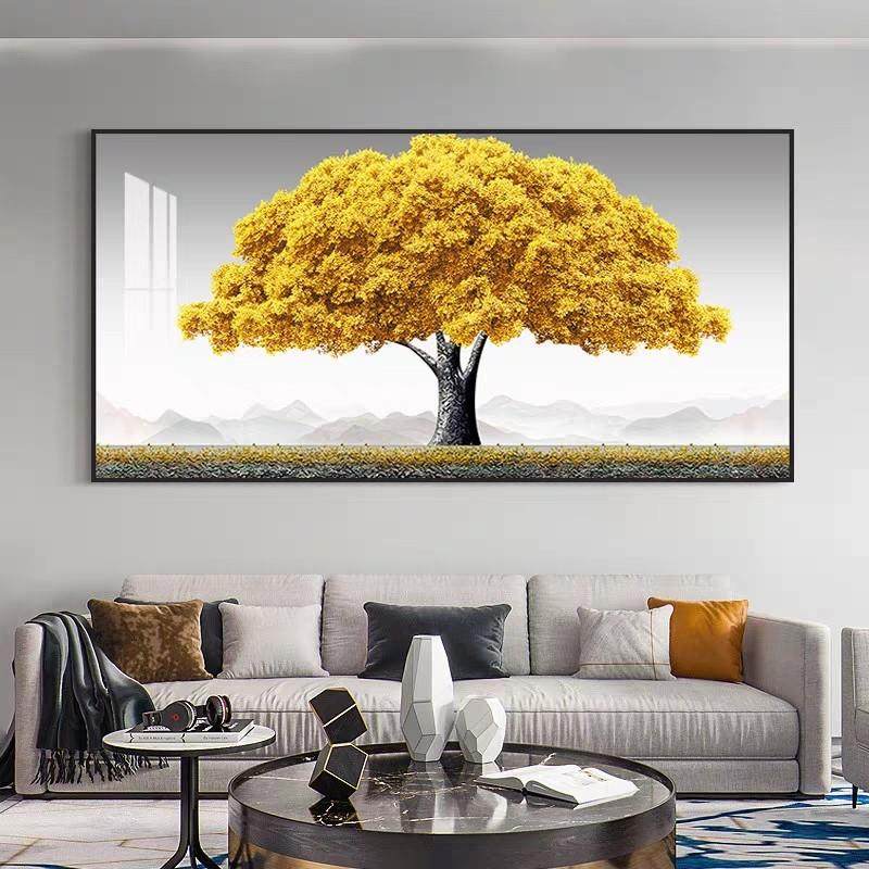 发财树客厅装饰画 画轻奢大气横幅沙发背景北欧麋鹿招财饭厅墙壁,家居饰品,现代装饰画,淘宝优惠券,粉丝福利购,淘宝优惠卷