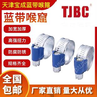 天津宝成镀锌碳钢管箍蓝带喉箍TJBC非不锈钢喉箍水管夹强力管夹
