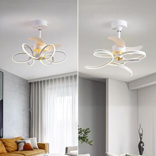 饭厅吊轻奢扇灯新款客厅网红2023风扇吊灯卧室一体现代简约吊扇灯