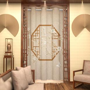 中式卧室挡风门帘古典中国风书房茶馆隔断帘试衣间遮挡帘隐私挂帘