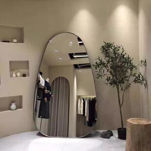 定制服装店试衣镜子异形显高显瘦穿衣镜落地镜全身镜不锈钢试衣镜