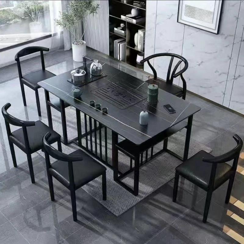 岩板茶桌椅组合茶台一体一整套办公家用客厅轻奢阳台功夫茶几小型