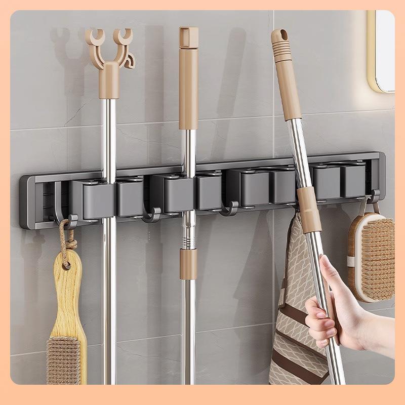 壁挂拖把夹架免打孔挂钩阳台浴室卫生间卡扣固定扫把置物收纳挂架