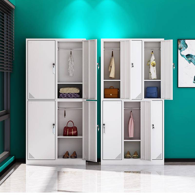 钢制员工铁皮更衣柜储物柜存包柜碗柜鞋柜职员宿舍换衣柜带锁柜子