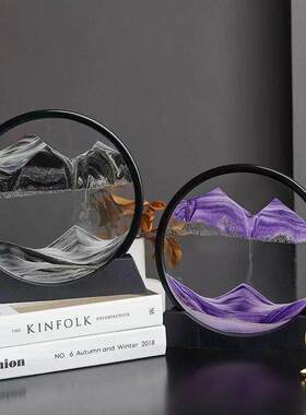 流沙画摆件创意艺术沙漏客厅电视柜装饰品女生朋友情人节生日礼物