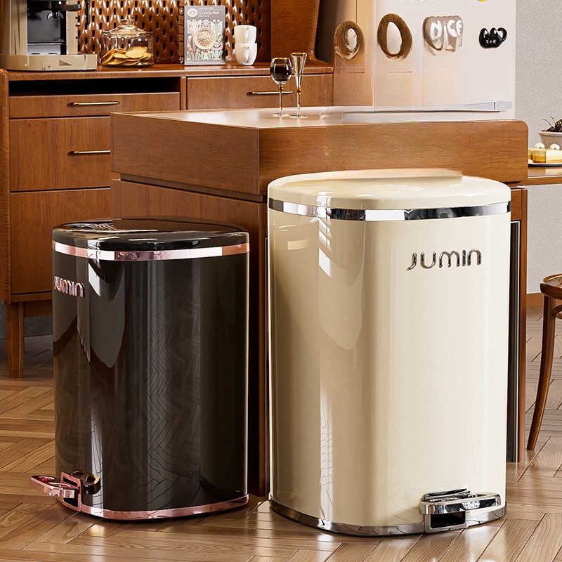 “0”接触脚踏式家用开盖垃圾桶