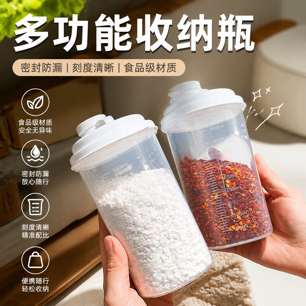 厨房密封防潮白砂糖面粉收纳罐