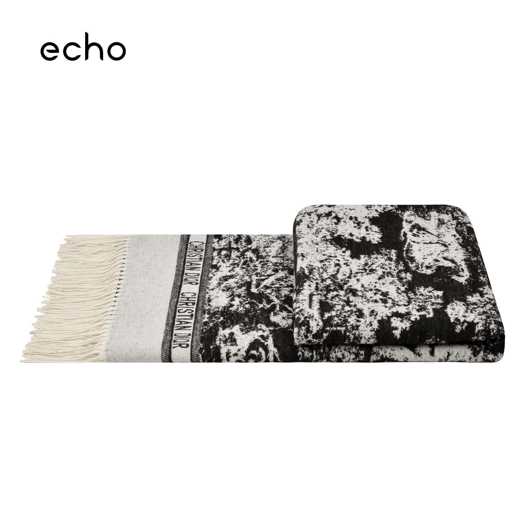 echo回声Di@r印花藤格纹法式高级感床上床尾毯酒店搭毯搭巾羊毛毯