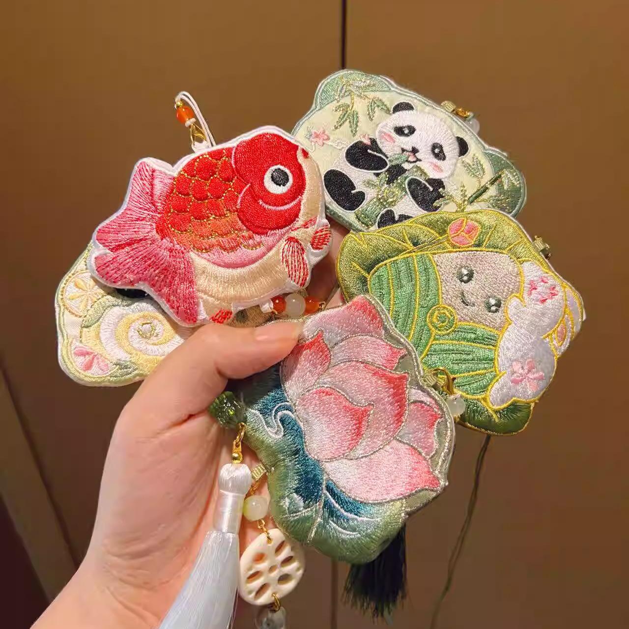 端午节香包可爱金鱼粽子挂件随身携带薰衣草刺绣香囊挂饰汉服配饰