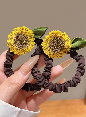 一举夺魁向日葵扎头发绳女夏季太阳花橡皮筋发圈头绳2026新款头饰