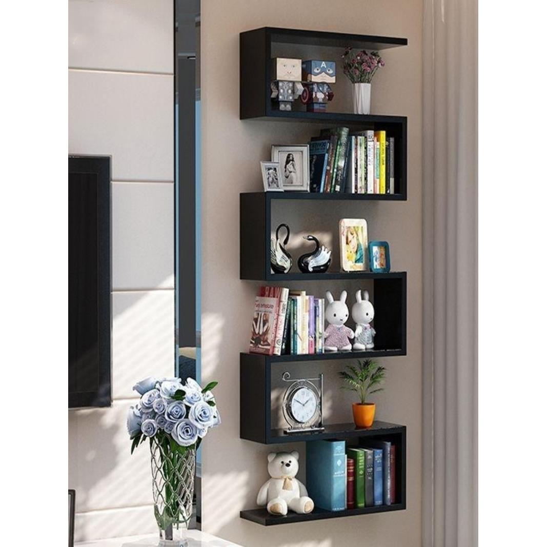 创意格子书架置物架隔板电视背景墙架墙上家具板搁板墙挂壁挂壁柜