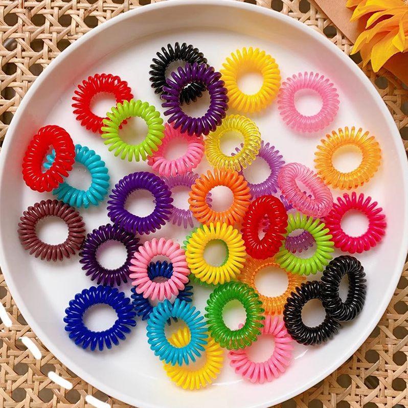 电话线圈头绳彩色电话线发圈女小号电话线发绳电话圈电话绳发圈