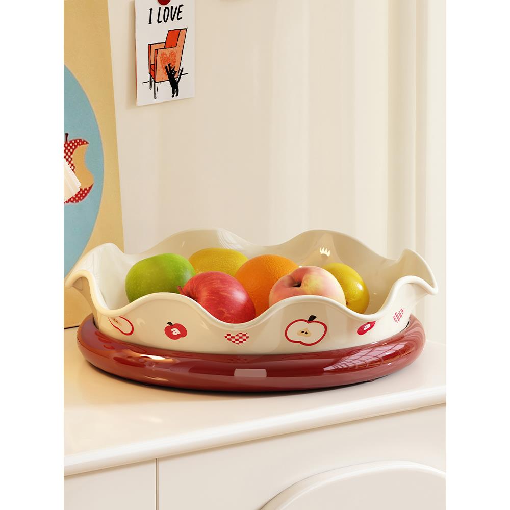 水果盘客厅茶几家用高端精致高颜值艺术感轻奢简约双层零食收纳盘