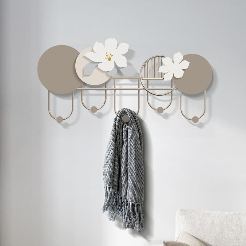挂衣架墙上壁挂进门玄关入户门挂衣钩创意衣服铁艺衣帽挂钩奶油风