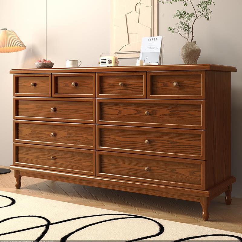 五斗柜实木简约现代卧室美式抽屉柜五斗橱柜子客厅收纳柜复古斗柜