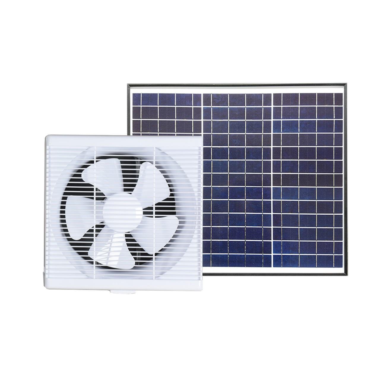 10寸家用塑料排气扇 太阳能板30W 太阳能墙壁安装排气扇