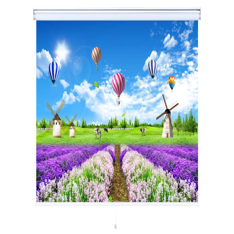 卷帘广告卷拉帘子遮光防晒风景画 画自动上升弹簧伸缩办公室卷轴