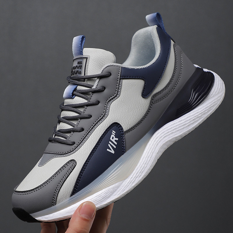 莆田运动风男士厚底透气跑步鞋轻便防滑休闲运动休闲鞋皮面男鞋子,流行男鞋,时尚休闲鞋,淘宝优惠券,粉丝福利购,淘宝优惠卷