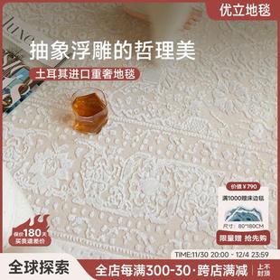 进口客厅地毯轻奢高级感沙发简约百搭家用别墅满铺卧室地毯优立