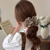 复古豹纹大肠发圈女气质高级感超大头绳扎头发秋冬发饰法式 复古女