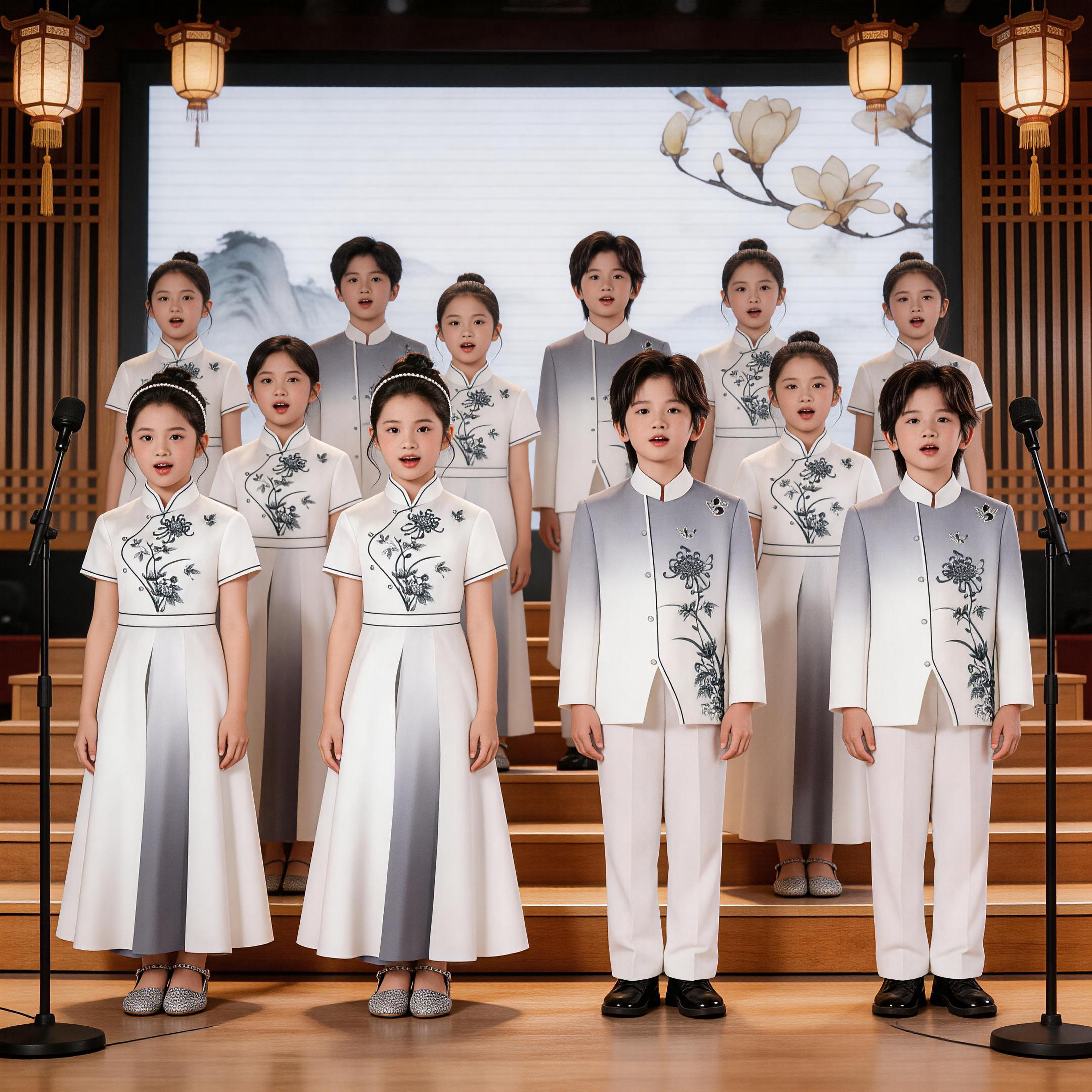 中小学生中国风合唱朗诵服